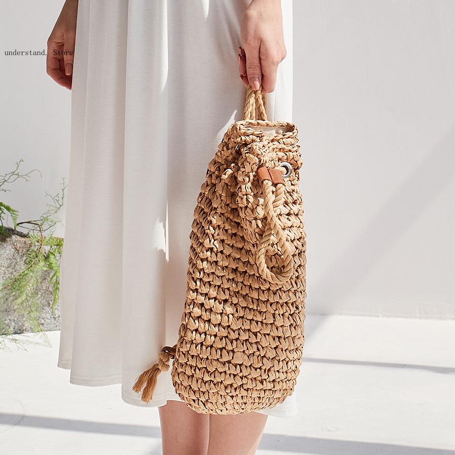 Bolsa de ombro artesanal com c - Women'S Raffia Bags avaliação e preço
