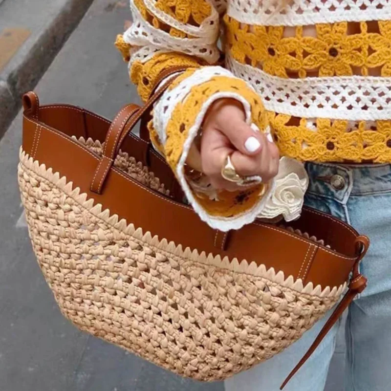 Marca oco tecido saco de praia - Women Bags On Sale avaliação e preço