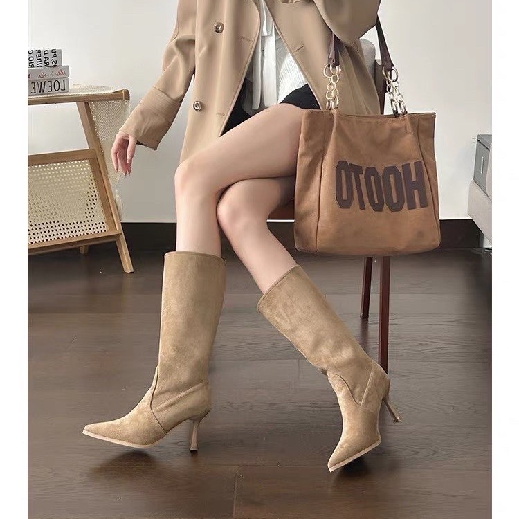 Botas modernas de camurça de v - Women Bags On Sale avaliação e preço